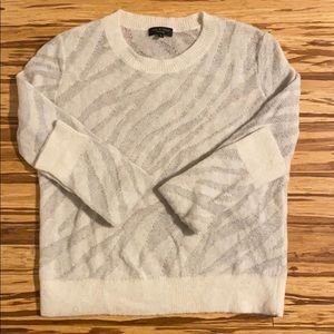 Rag and Bone white zebra sweater with slight shine